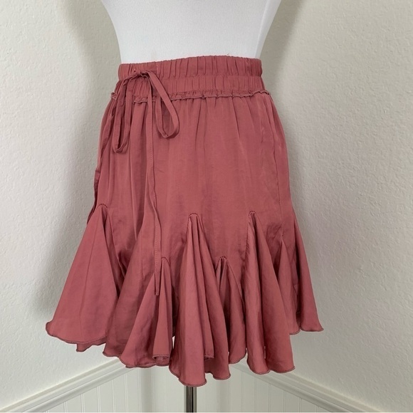 Indikah Hello Molly Flare Pleated Mini Skirt Women’s XS Pink Elastic Waist - Picture 5 of 14